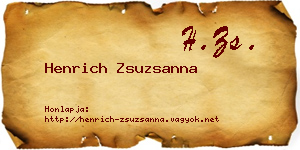Henrich Zsuzsanna névjegykártya
